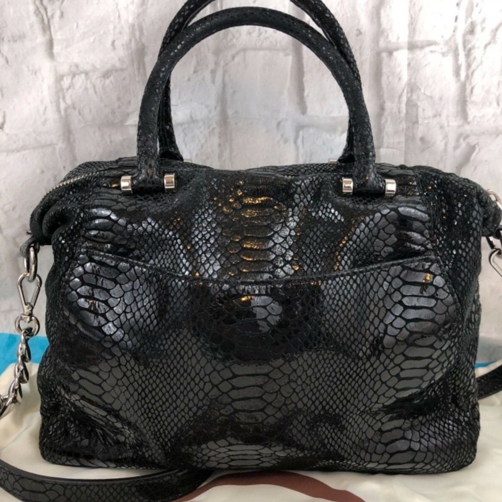 Michael Kors Fulton Leather Pythonembossed Satchel - image 2